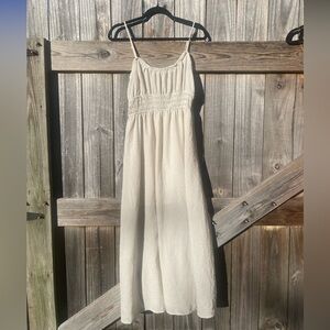 Mine Khaki and White Seersucker Dress
